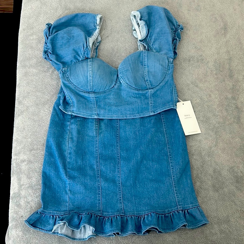 Jean skirt and crop set